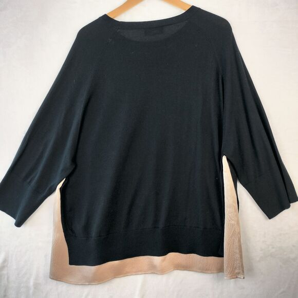 Jennifer Tattanelli Sweater Womens Size 50 US16 Black Cashmere Silk Quiet Luxury - Picture 11 of 13
